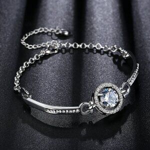 New luxury brick and stone sterling silver bracelet, versatile and elegant